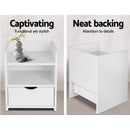 Artiss 2X Bedside Table 1 Drawer with Shelf - FARA White