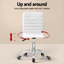Computer Desk Office Chair Set PU Leather Home Study Table 100cm White