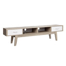 TV Cabinet Entertainment Unit 180cm Oak White Gary