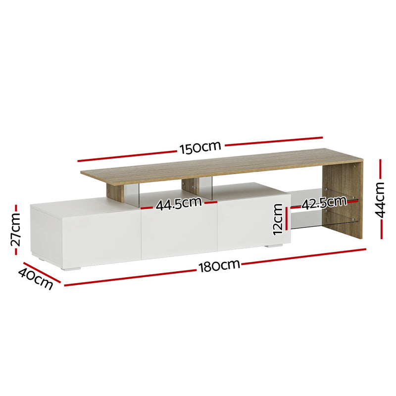 TV Cabinet Entertainment Unit 180cm Wood White James