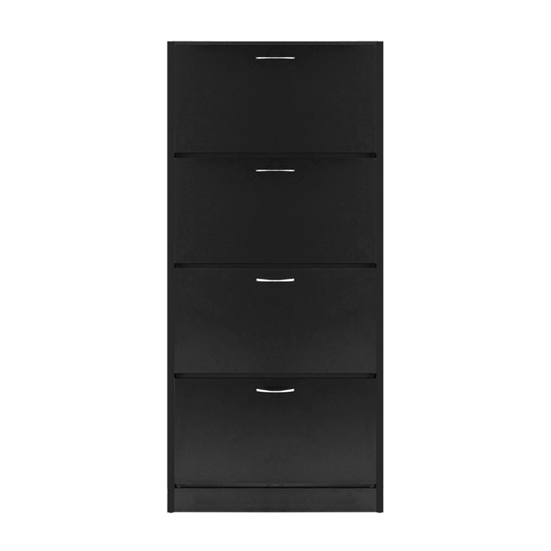 Artiss Shoe Rack Cabinet 60 Pairs 4 Doors - Black