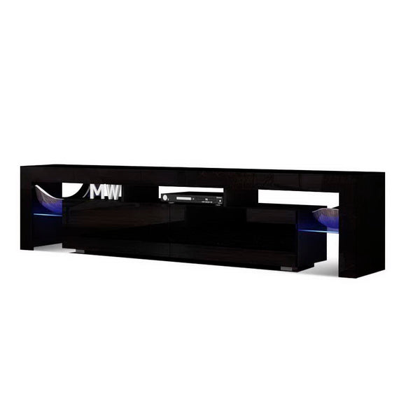 Entertainment Unit TV Cabinet LED 189cm Black Elo