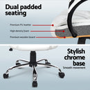 Computer Desk 120cm Executive Office Chair Set PU Leather High Back White