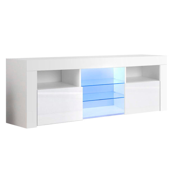 Entertainment Unit TV Cabinet LED 160cm White Bobi