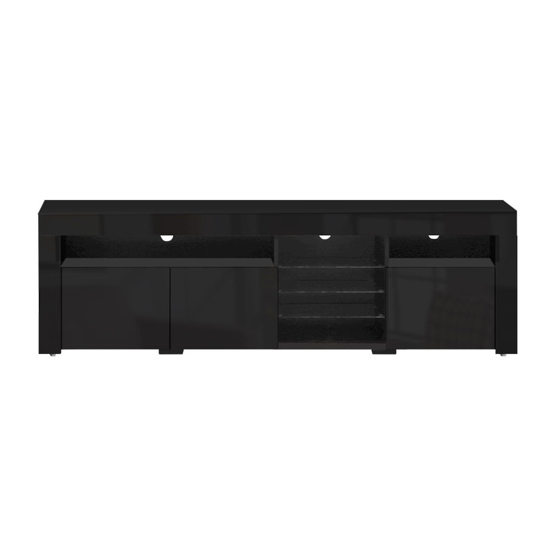 Entertainment Unit TV Cabinet LED 180cm Black Bobi