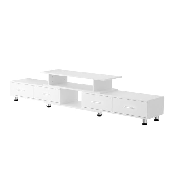 TV Cabinet Entertainment Unit Extendable 160CM To 220CM White