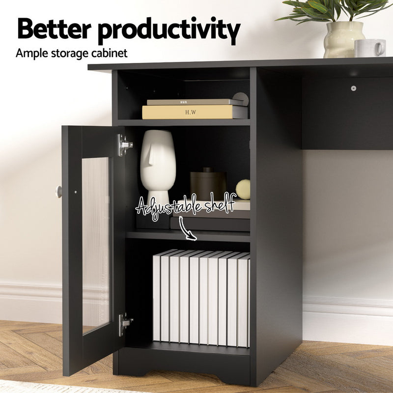 Computer Desk Home Office Study Desks L-shaped Corner Table with Storage