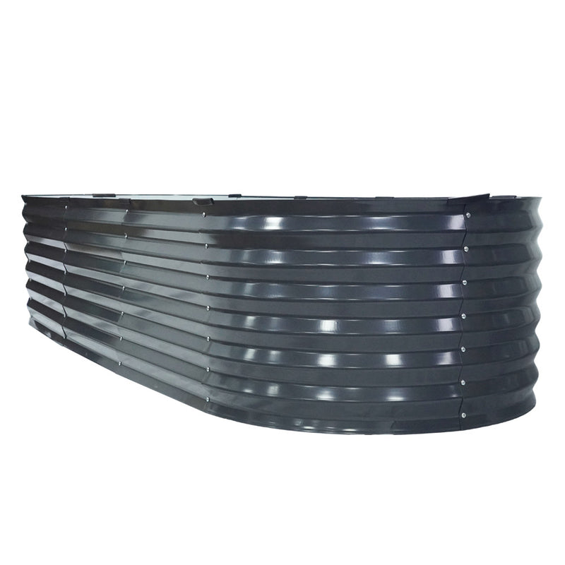 2x Raised  Garden Bed 240X80X42cm Oval Planter Box Container Galvanised