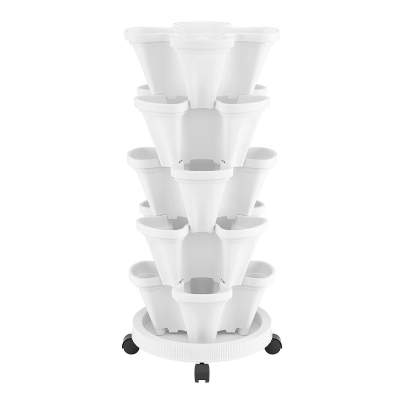 Garden Bed 5 Tier Vertical Garden Strawberry Stackable Planters Herbs Petunias