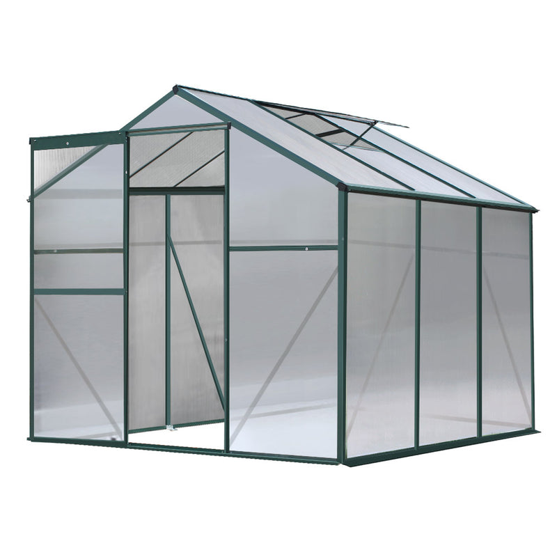 Greenhouse 1.9x1.9x1.83M Aluminium Polycarbonate Green House Garden Shed