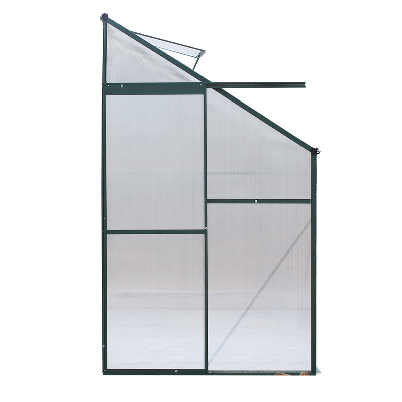 Greenhouse 2.52x1.27x2.13M Lean-to Aluminium Polycarbonate Green House Garden Shed