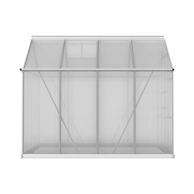 Greenhouse 2.42x2.5x2.26M Aluminium Double Doors Green House Garden Shed