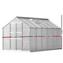 Greenfingers Greenhouse 3x2.5x2.26M Double Doors Aluminium Green House Garden Shed
