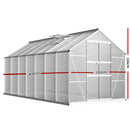 Greenhouse 4.1x2.5x2.26M Double Doors Aluminium Green House Garden Shed