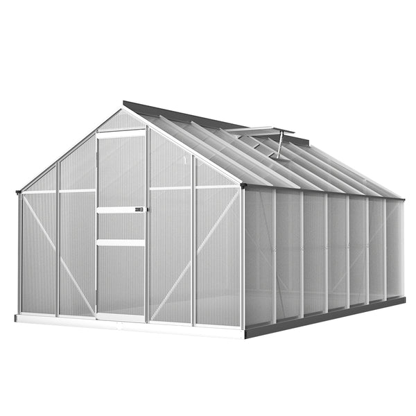 Greenhouse 4.2x2.5x1.95M Aluminium Polycarbonate Green House Garden Shed