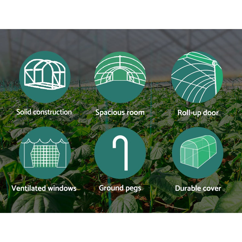 Greenhouse 6x3x2M Walk in Green House Tunnel Plant Garden Shed Dome