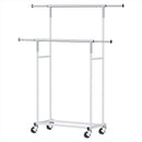 Artiss Clothes Rack Double Rod Airer Rail Coat Stand Adjustable Hanger