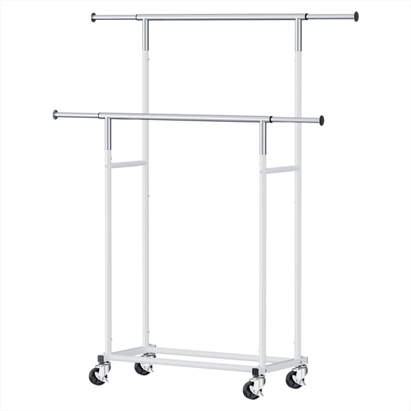 Artiss Clothes Rack Double Rod Airer Rail Coat Stand Adjustable Hanger
