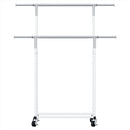 Artiss Clothes Rack Double Rod Airer Rail Coat Stand Adjustable Hanger