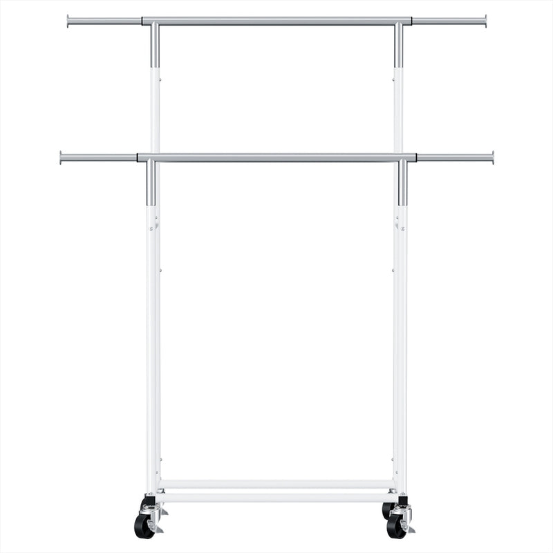 Artiss Clothes Rack Double Rod Airer Rail Coat Stand Adjustable Hanger