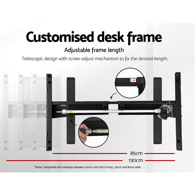 Standing Desk Motorised Black 140CM