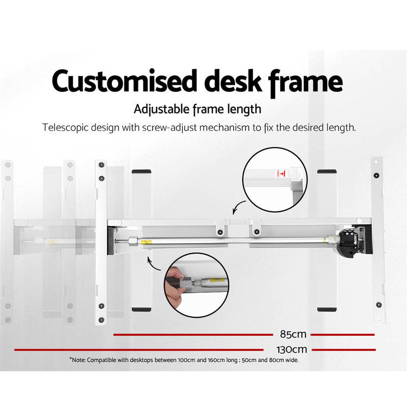 Standing Desk Motorised Sit Stand Desks White Oak 120CM