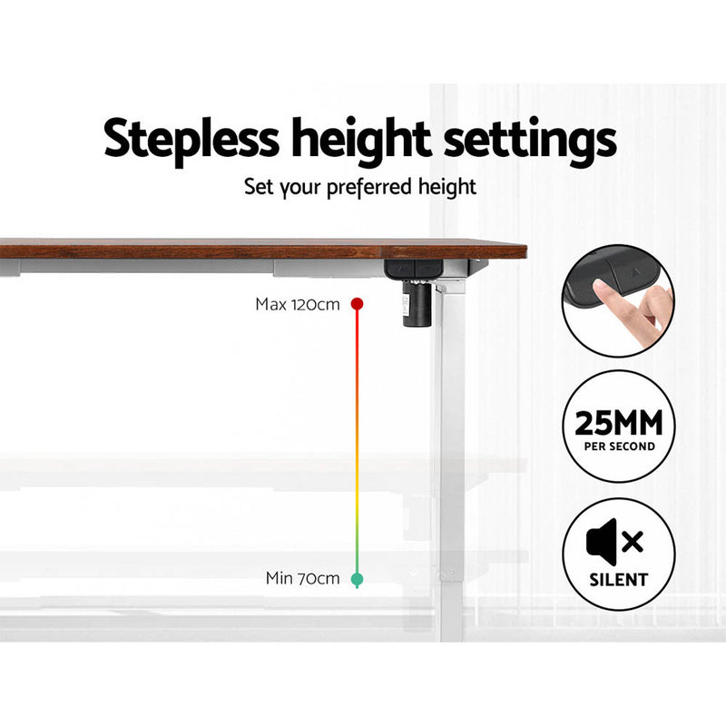 Standing Desk Motorised Sit Stand Desks Rustic Brown 120CM