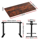 Standing Desk Motorised Dual Motor Rustic Brown 120CM