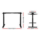 Standing Desk Frame Only Dual Motor Motorised Adjustable 125KG Load Black