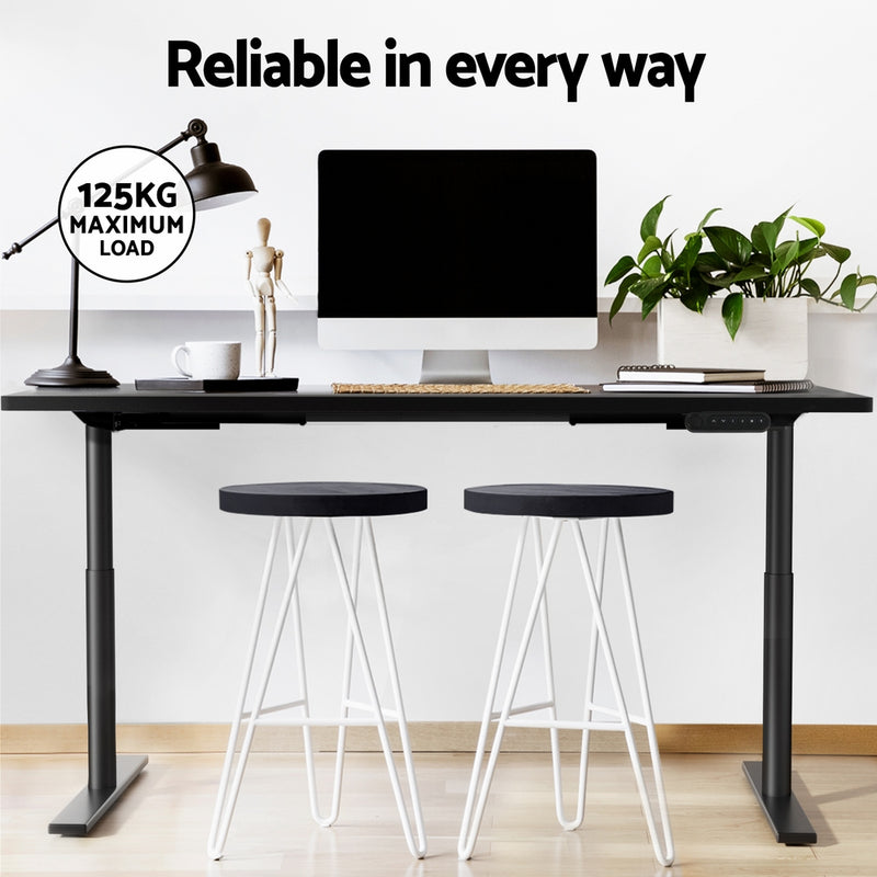 Standing Desk Motorised Electric Dual Motor Black 140CM