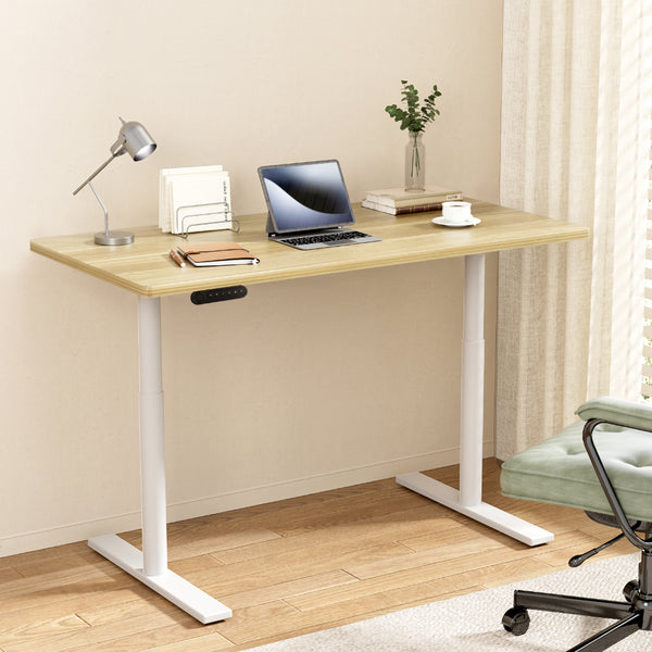 Standing Desk Motorised Electric Dual Motor 120CM White Oak