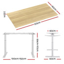 Standing Desk Motorised Electric Dual Motor 120CM White Oak