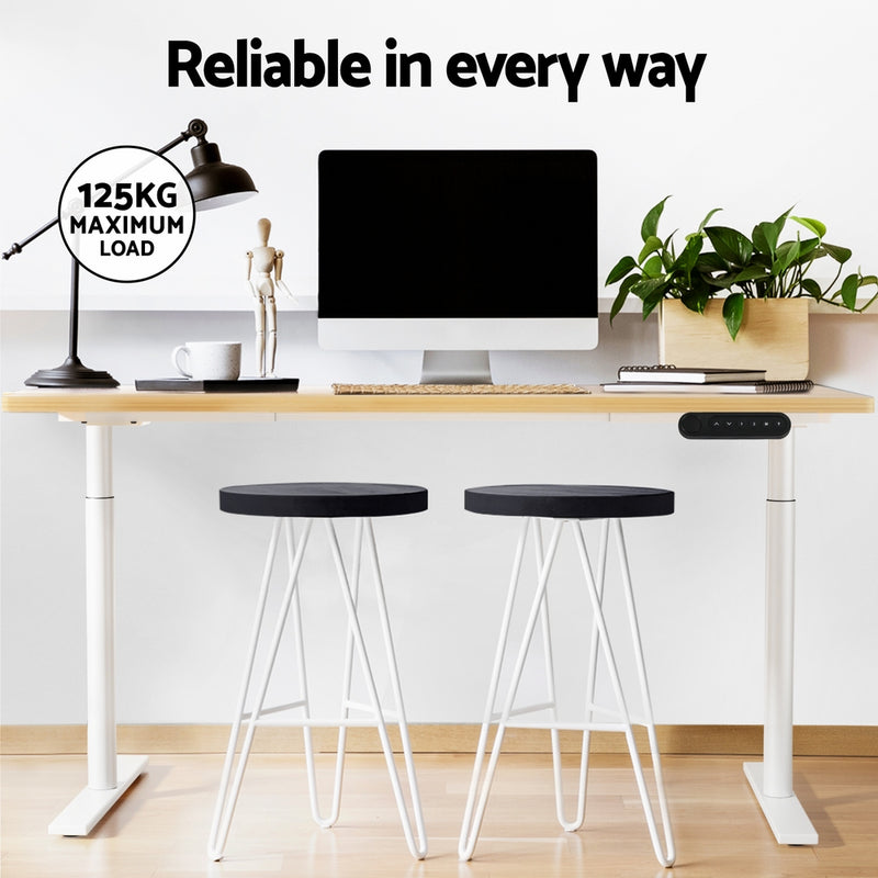 Standing Desk Motorised Electric Dual Motor 120CM White Oak
