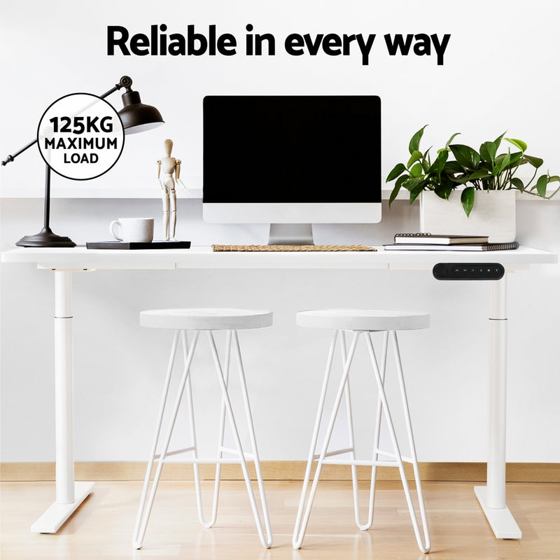 Standing Desk Motorised Electric Dual Motor 140CM White