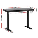 Artiss Standing Desk Motorised Electric Motor Drawer 120CM Black