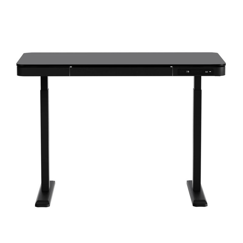 Artiss Standing Desk Motorised Electric Motor Drawer 120CM Black