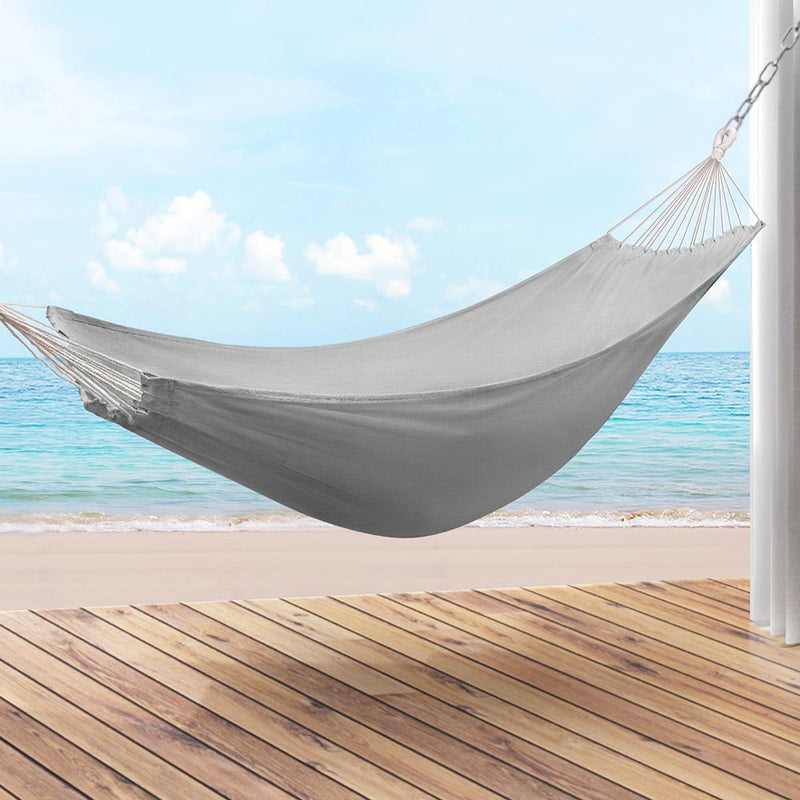 Hammock Bed w/ Travel Bag Outdoor Lounge Chair Grey