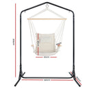 Outdoor Hammock Chair with Stand Swing Hanging Hammock Garden Cream