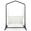 Hammock Chair with Stand Macrame Outdoor Garden 2 Seater Cream