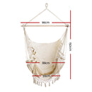 Hanging Hammock Chair Outdoor Swing Hammocks Tassel Cream