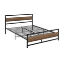 Artiss Bed Frame Double Size Metal Base Mattress Platform Foundation Black DREW
