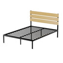 Artiss Bed Frame Queen Size Metal Base Mattress Platform Foundation Black PAULA