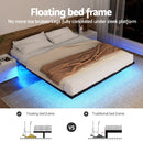 Artiss Double Bed Frame,Floating Metal Bed Frame with Smart LED Lights - Sturdy Metal Platform Bed Base, Silent Design, Tool-Free Assembly, 300KG Capacity for Home/Hotel/Master Bedroom