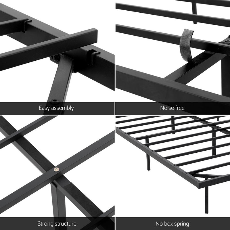 Artiss King Bed Frame,Floating Metal Bed Frame with Smart LED Lights - Sturdy Metal Platform Bed Base, Silent Design, Tool-Free Assembly, 300KG Capacity for Home/Hotel/Master Bedroom