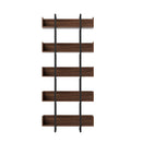 Bookshelf 5-Tier Bookcase Display Shelves Metal Storage Stand Rack Walnut