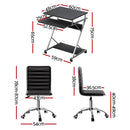 Computer Desk Office Chair Set Desks with Keyboard Shelf Try Black