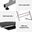 Computer Desk L-Shape Keyboard Tray Shelf Black