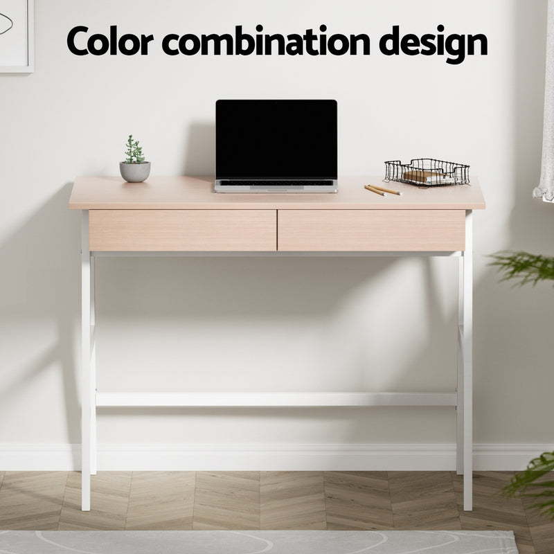 Computer Desk Drawer Cabinet Oak 100CM