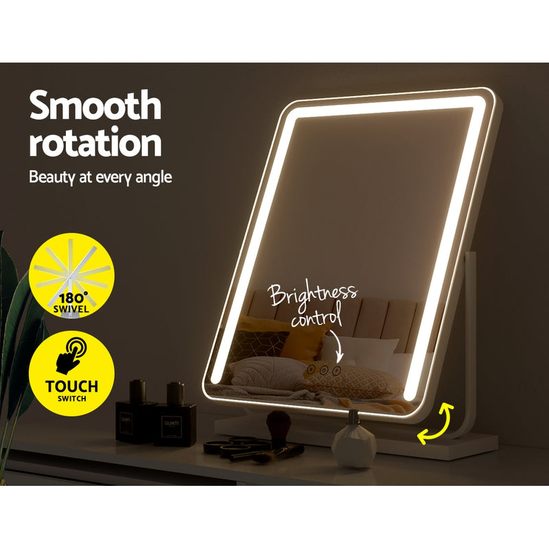 Embellir Makeup Mirror 40x50cm Hollywood Vanity with LED Light Strip Rotation