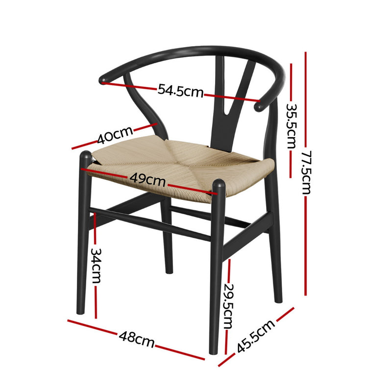Wishbone Back Dining Chair Black